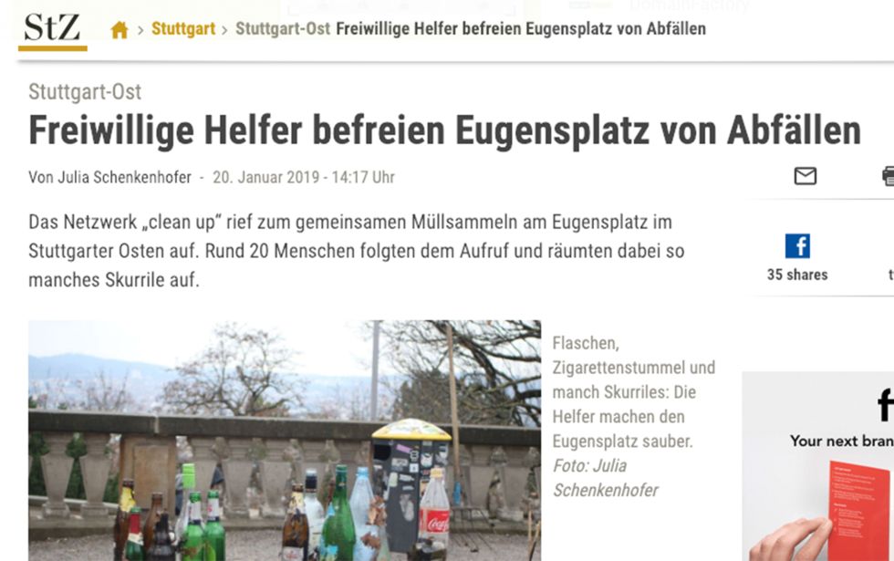 Stuttgarter Zeitung über das Cleanup Network